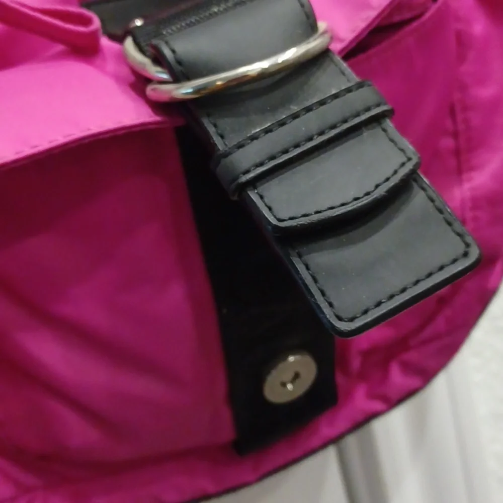 RALPH LAUREN hobo bag Barbie pink & black bucket shoulder yoga purse